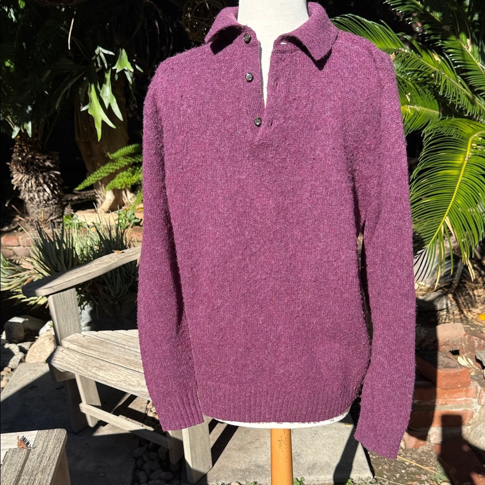 Men's J Crew Purple Wool Sweater, M